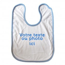 Bavoir bleu pour bébé personnalisé.