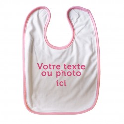 Bavoir rose pour bébé personnalisé.