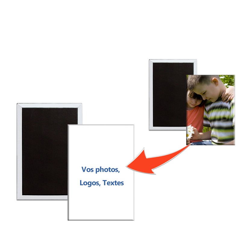 Magnet personnalisé rectangulaire avec photos logos textes
